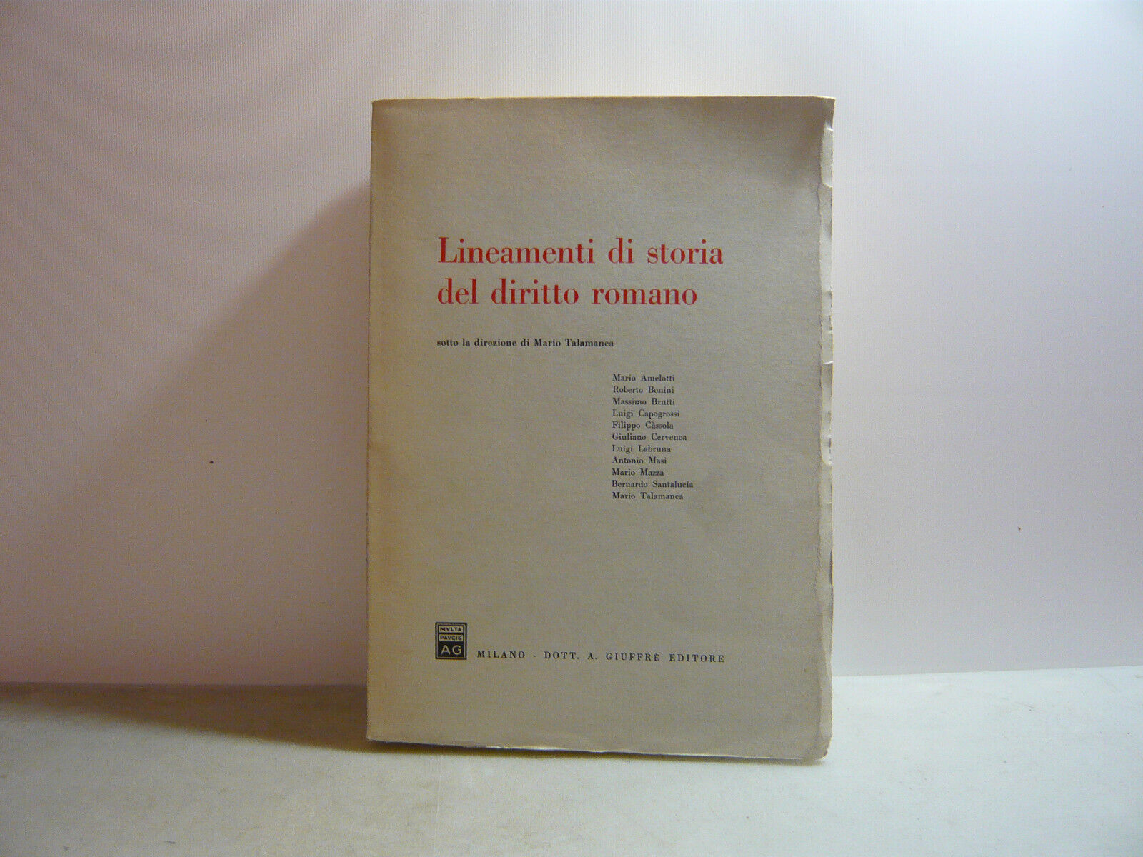 Talamanca,LINEAMENTI DI STORIA DEL DIRITTO ROMANO,Milano,1979