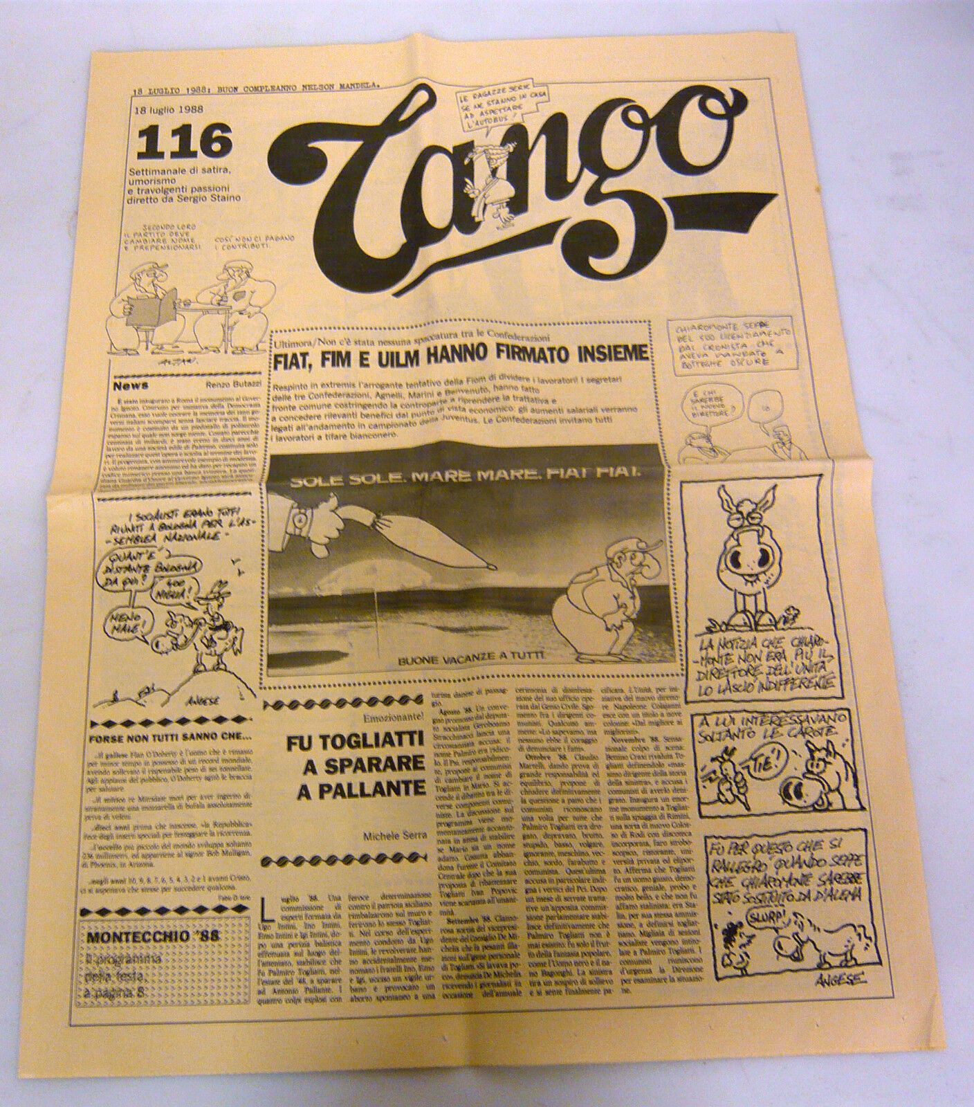 TANGO n.116 1988.Settimanale di satira,umorismo e travolgenti passioni[Staino