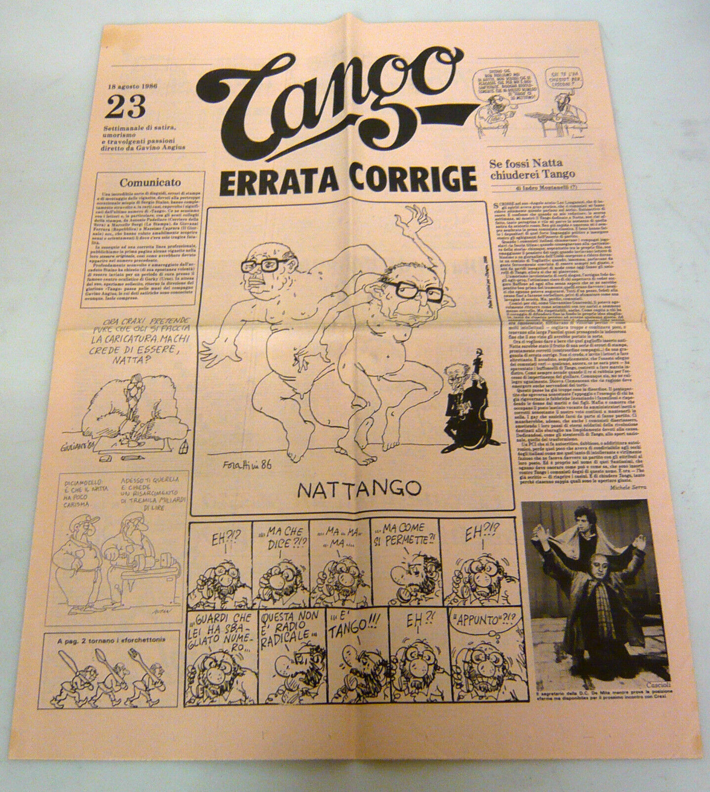 TANGO n.23 1986.Settimanale di satira,umorismo e travolgenti passioni[Staino