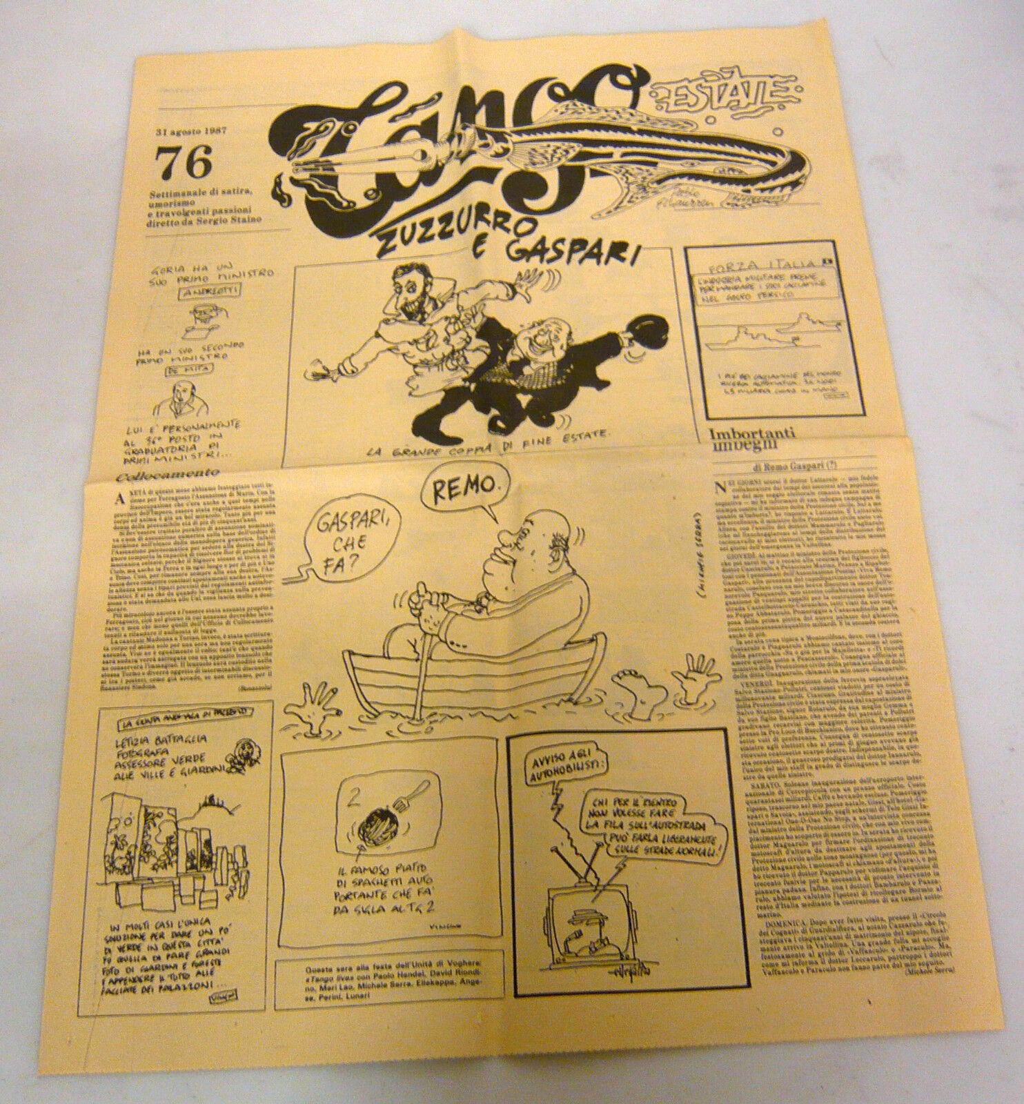 TANGO n.76 1987.Settimanale di satira,umorismo e travolgenti passioni[Staino