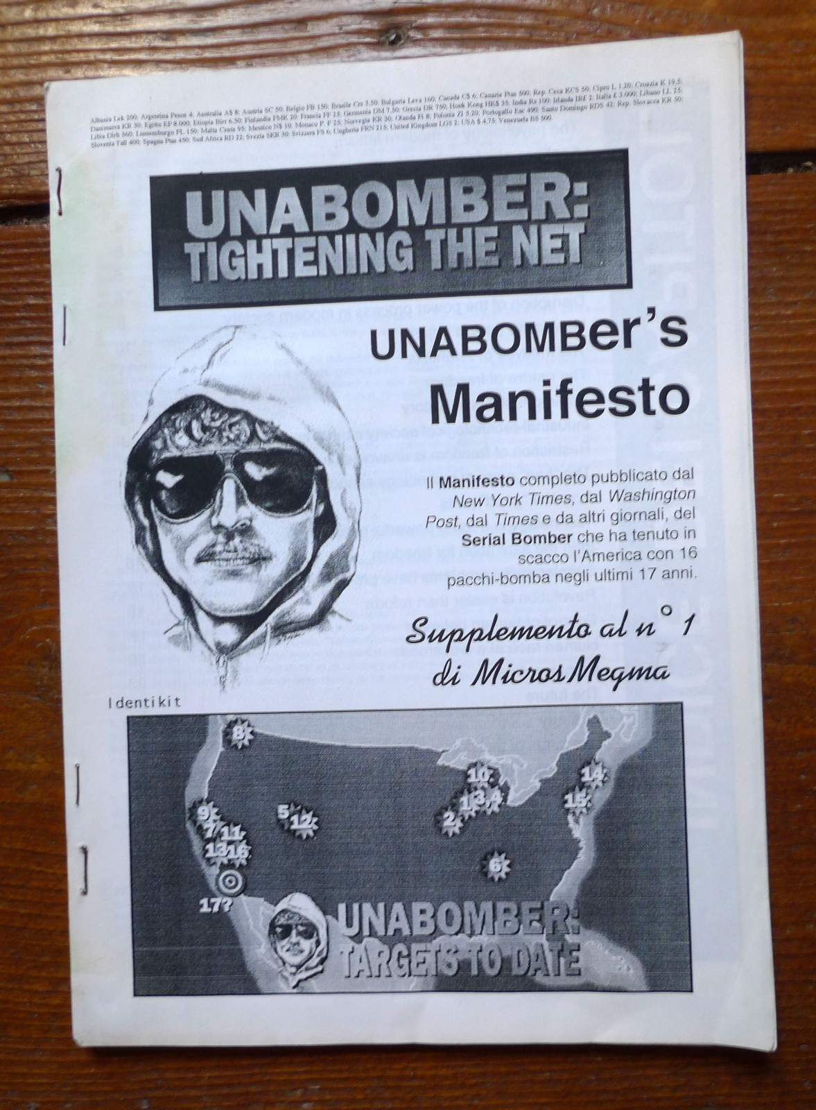 UNABOMBER:TIGHTENING THE NET,1995 Micros Megma[UNABOMBER'S MANIFESTO