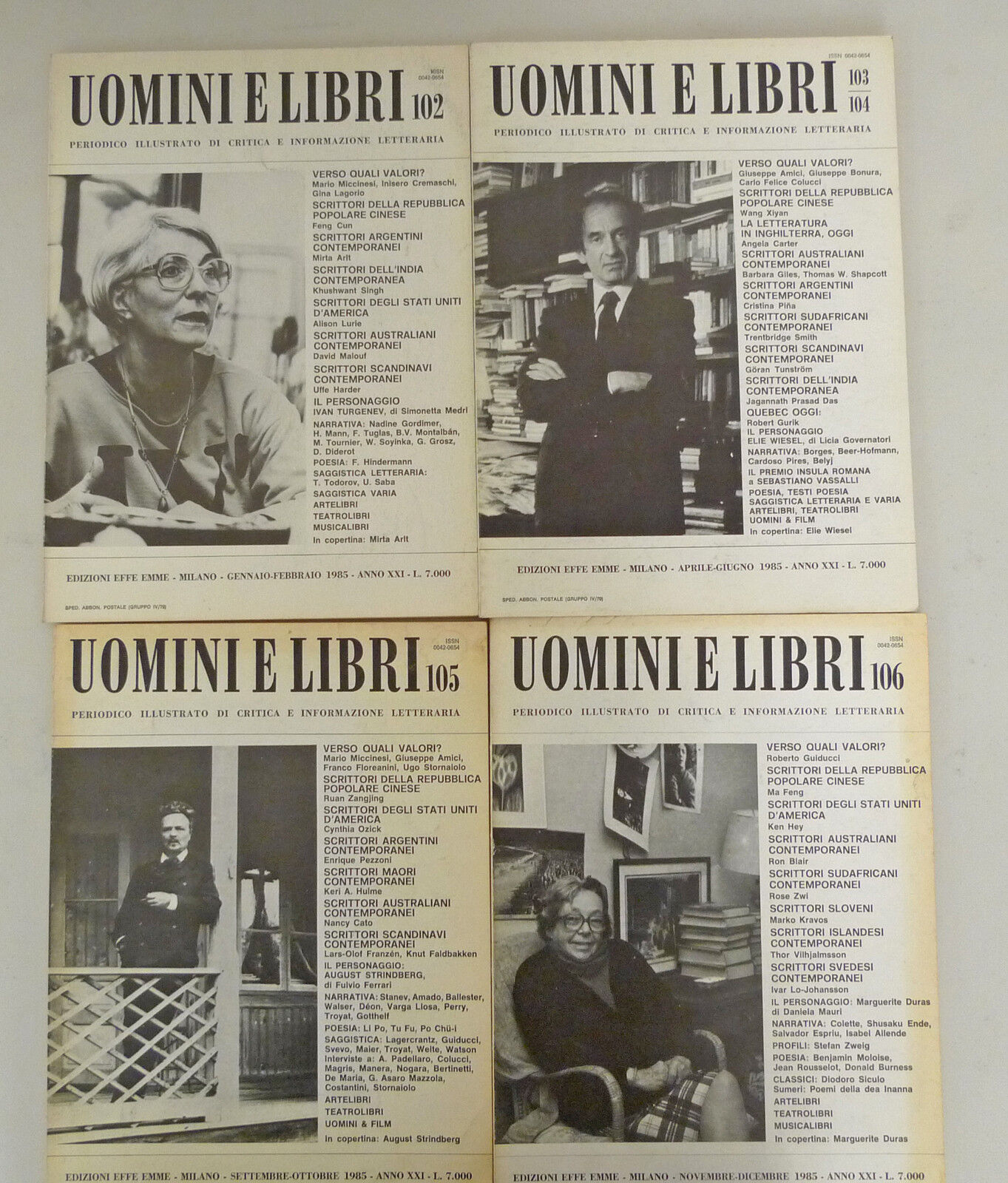 UOMINI E LIBRI.Annata 1985.Periodico illustrato[critica,informazione letteraria