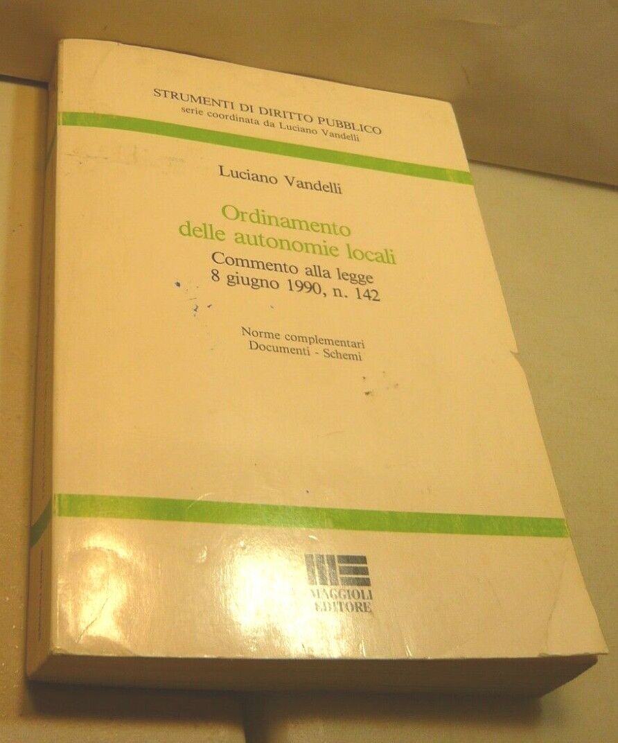 Vandelli,ORDINAMENTO DELLE AUTONOMIE LOCALI,1990[legge 8 giugno 1990