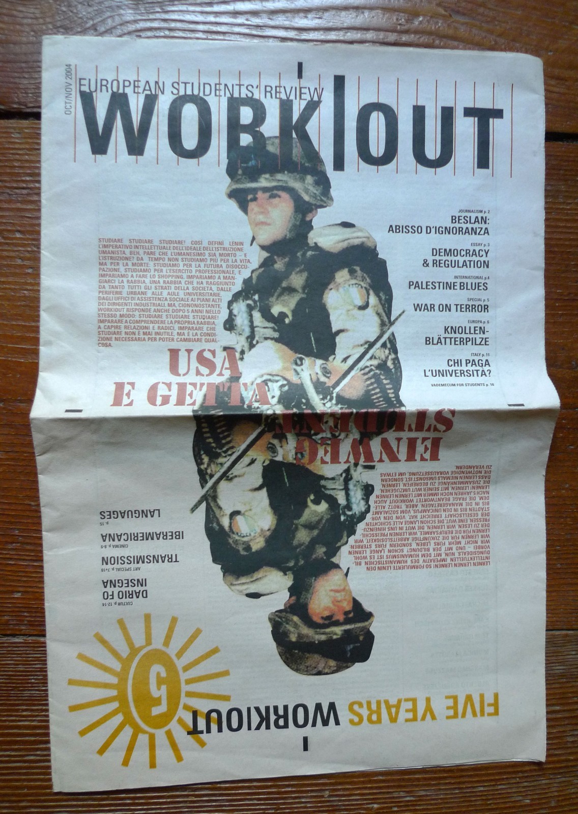 WORKOUT Oct/Nov 2004.European Students'Review[Palestina,Dario Fo,Daniel Burman
