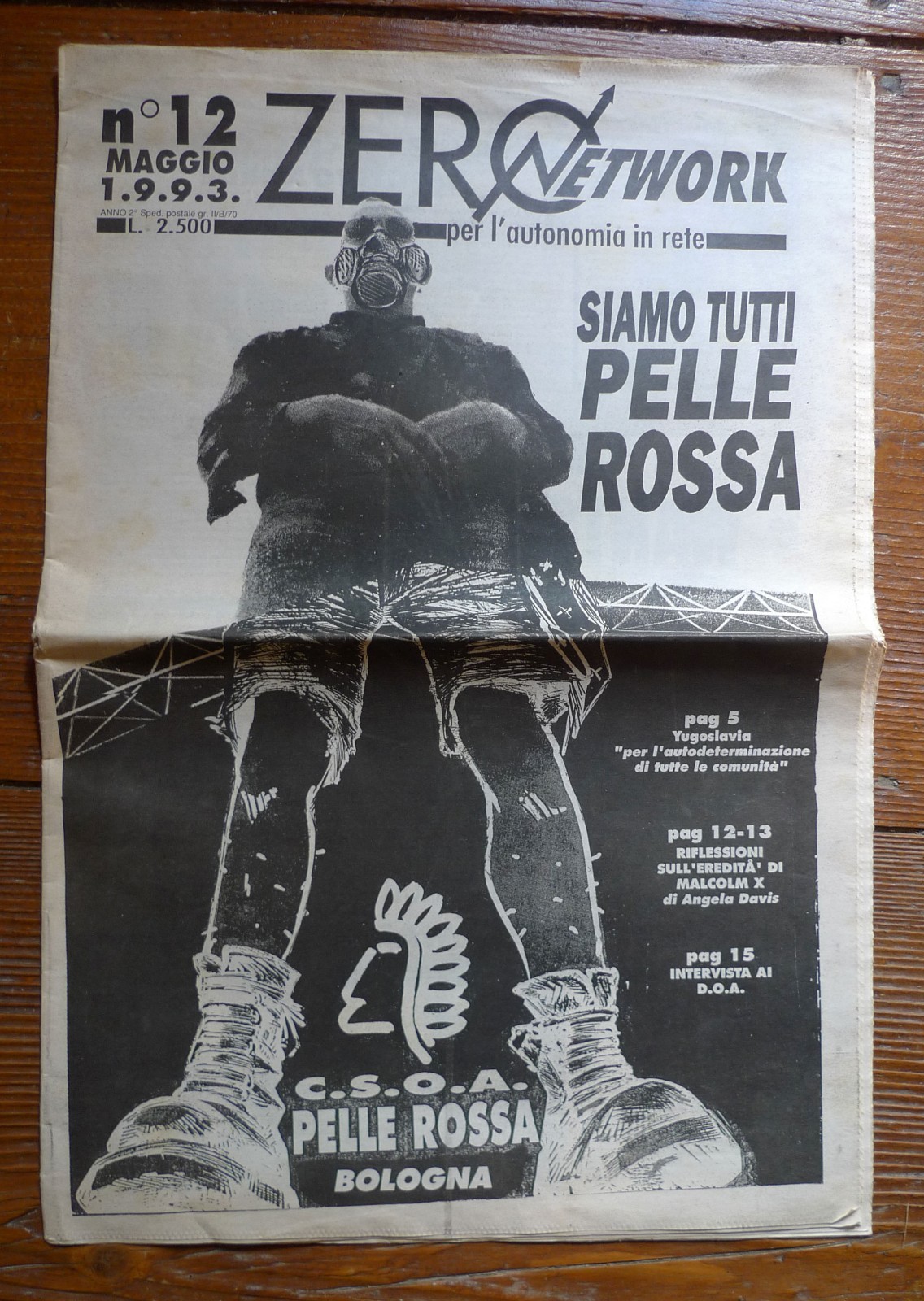 ZERO NETWORK.PER L'AUTONOMIA IN RETE n.12 mag.1993[hacktivism,cyberpunk,carcere