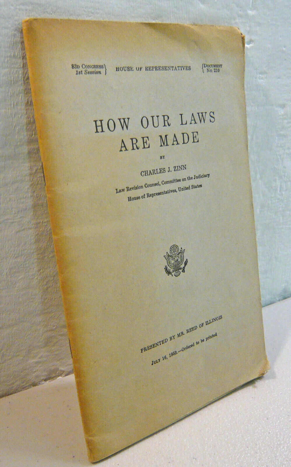 Zinn,HOW OUR LAWS ARE MADE,1953[diritto USA,leggi