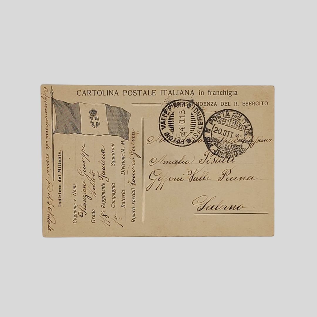118° Reggimento Fanteria. Franchigia militare. Zona di Guerra.