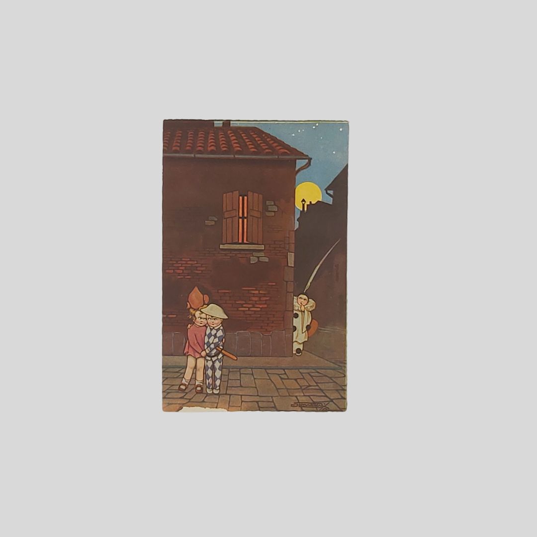 Bambini Arlecchino innamorato.