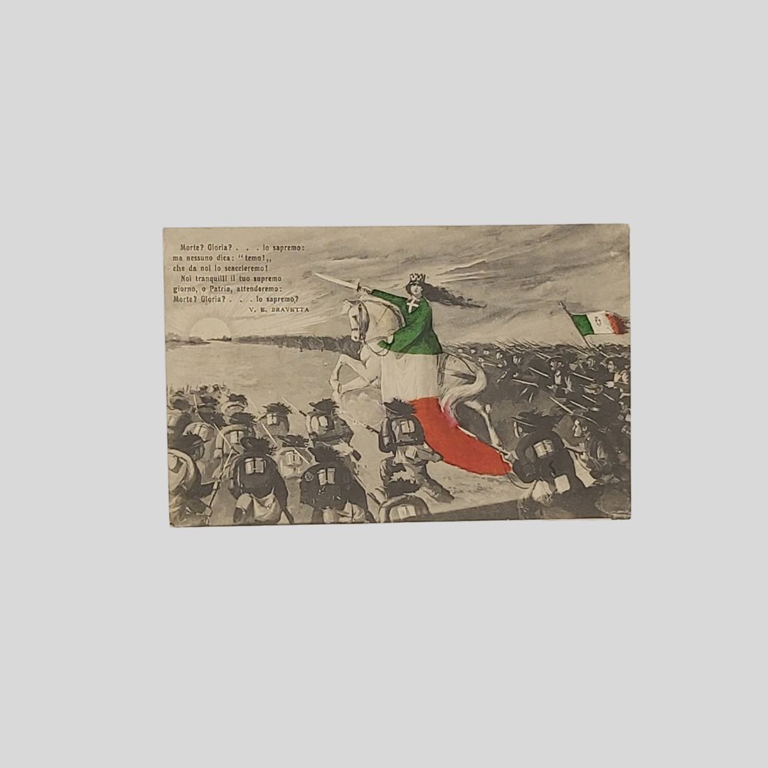 Bersaglieri all’assalto guidati da allegoria dell’Italia.