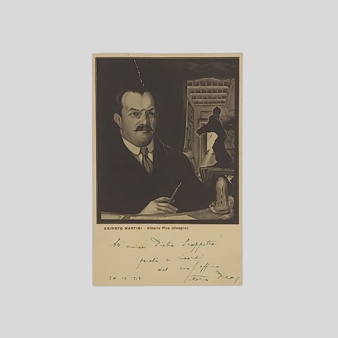 Cartolina autografa firmata con dedica a Pietro Scoppetta. Datata ’20.IX.1917'.