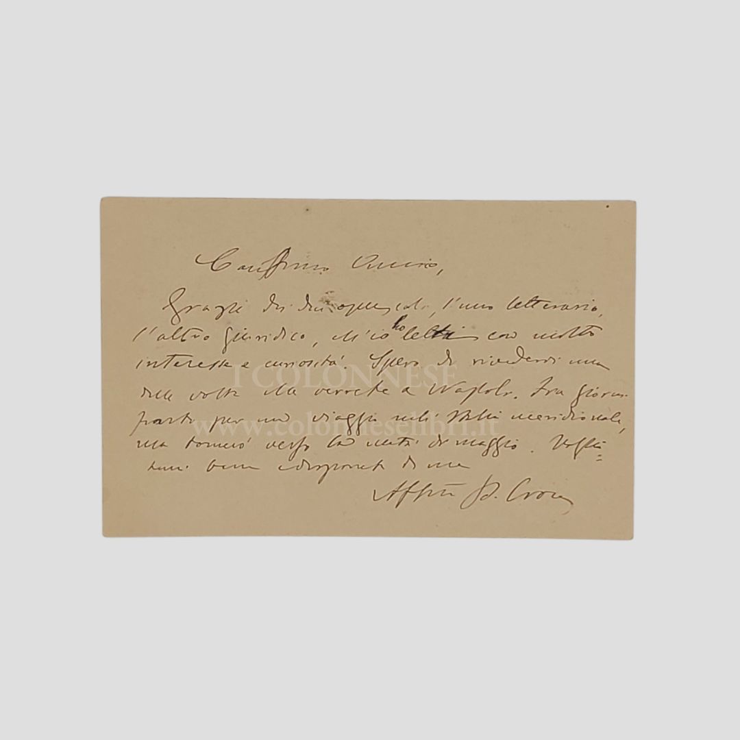 Cartolina postale autografa firmata indirizzata a Gaetano Amalfi “Pretore a …
