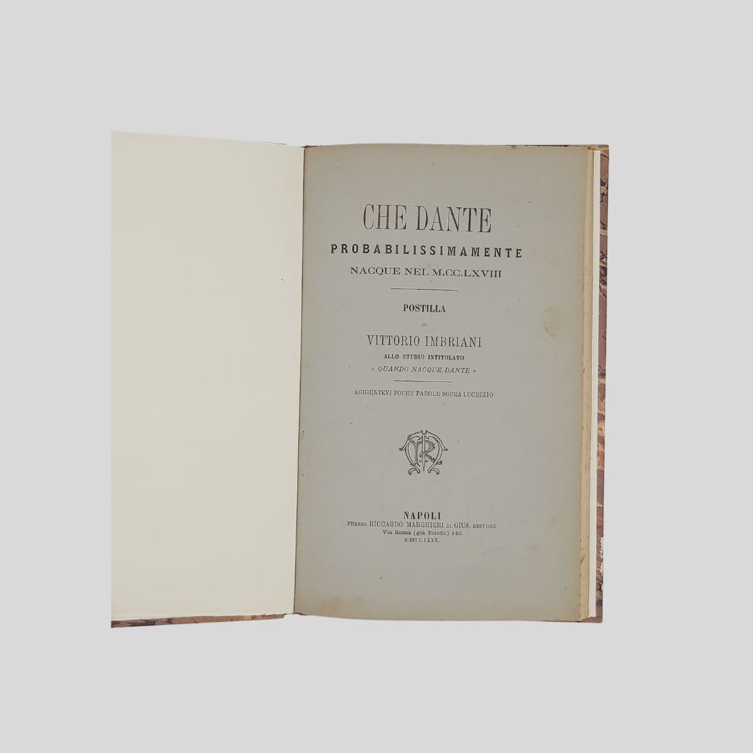 Che Dante probabilissimamente nacque nel 1268. Postilla di V. I. …