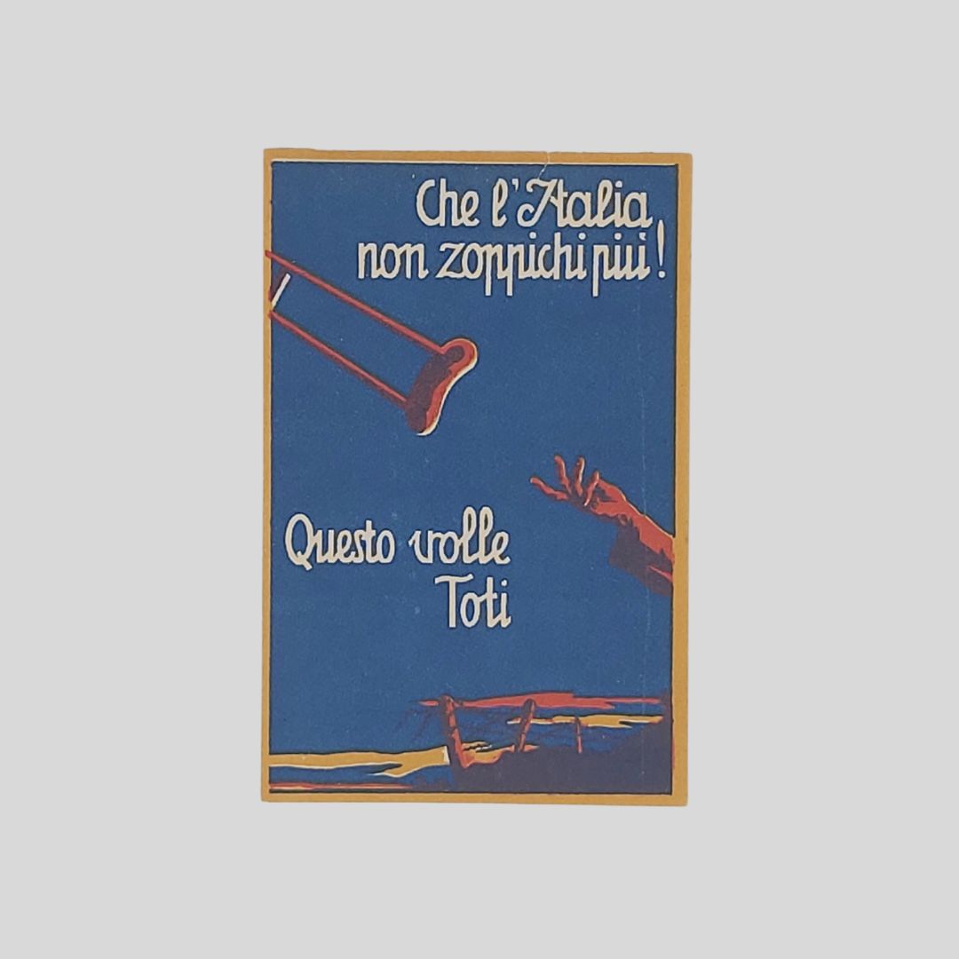 Che l’Italia non zoppichi più. Questo volle Toti. Propaganda VI …