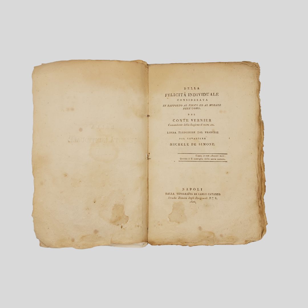 Della felicità individuale considerata in rapporto al fisico ed al …