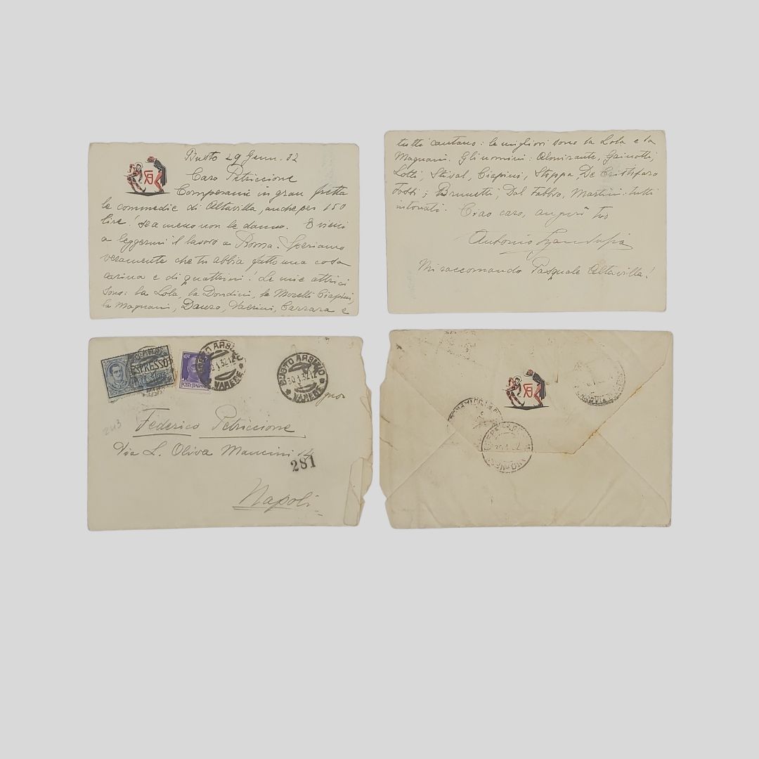 Due lettere autografe firmate, indirizzate a Federico Petriccione e datate.