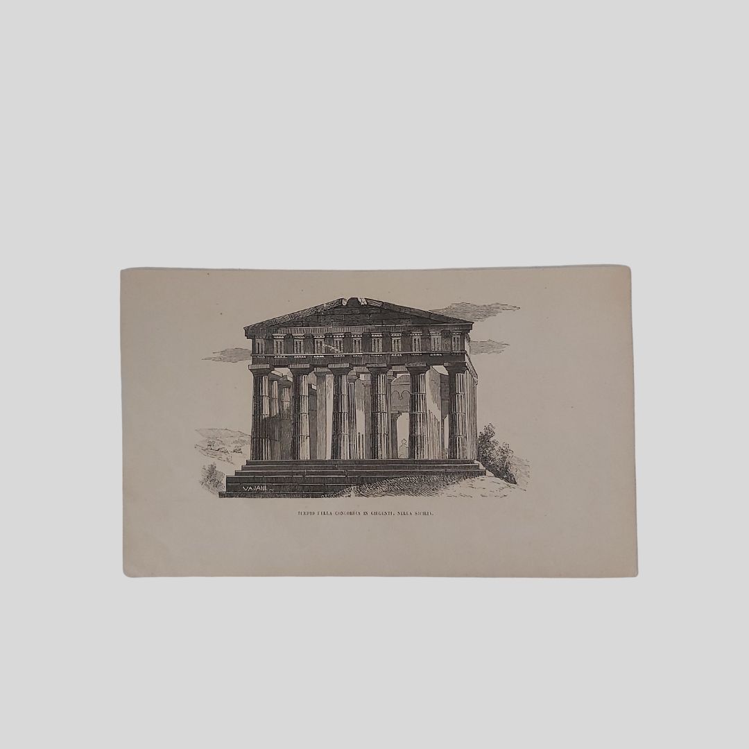 Girgenti. Tempio della Concordia in Girgenti. Nella Sicilia.