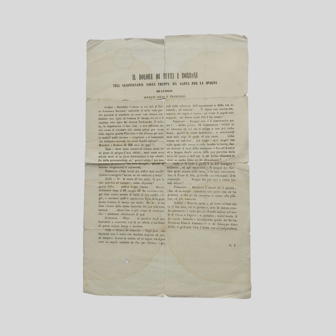 Il dolore di tutti i Borboni nell’allontanarsi colla truppa da …