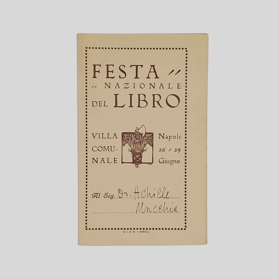 Invito nominale, intestato a Achille Macchia, per l’inaugurazione della Festa …