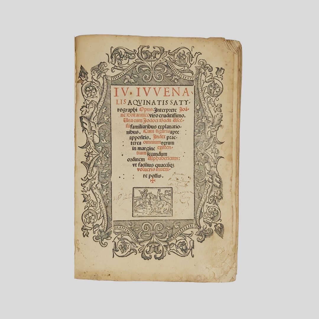 Iu. Iuvenalis aquinatis Satyrographi Opus. Interprete Joanne Britannico viro eruditissimo. …