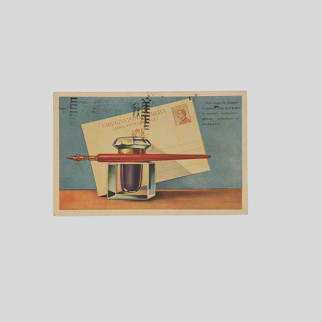 La cartolina. Penna, Calamaio e Inchiostro.