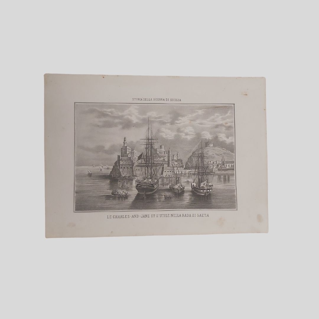 Le Charles and Jane et l’Utile nella rada di Gaeta.