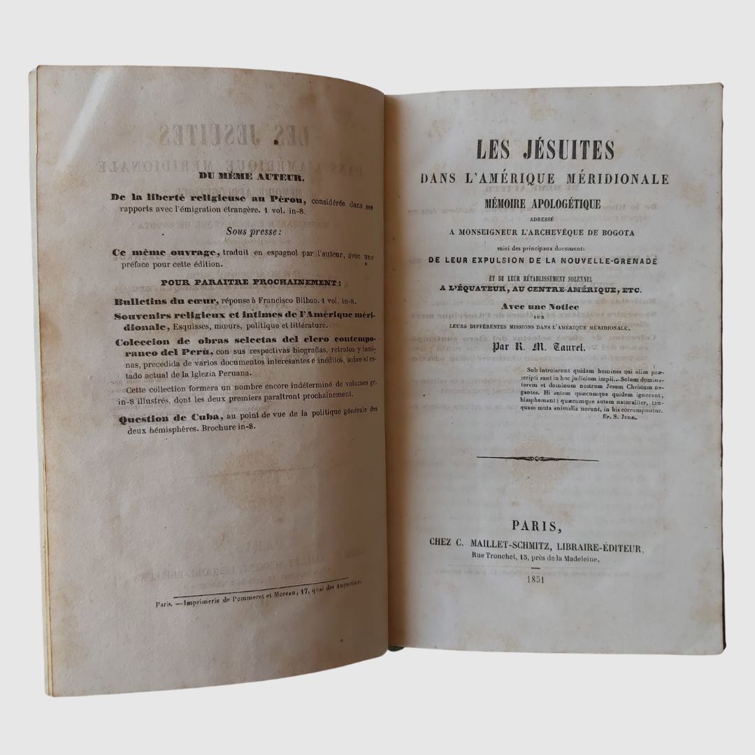 Les Jésuites dans l’Amérique Méridionale. Mémoire apologétique adressé a monseigneur …