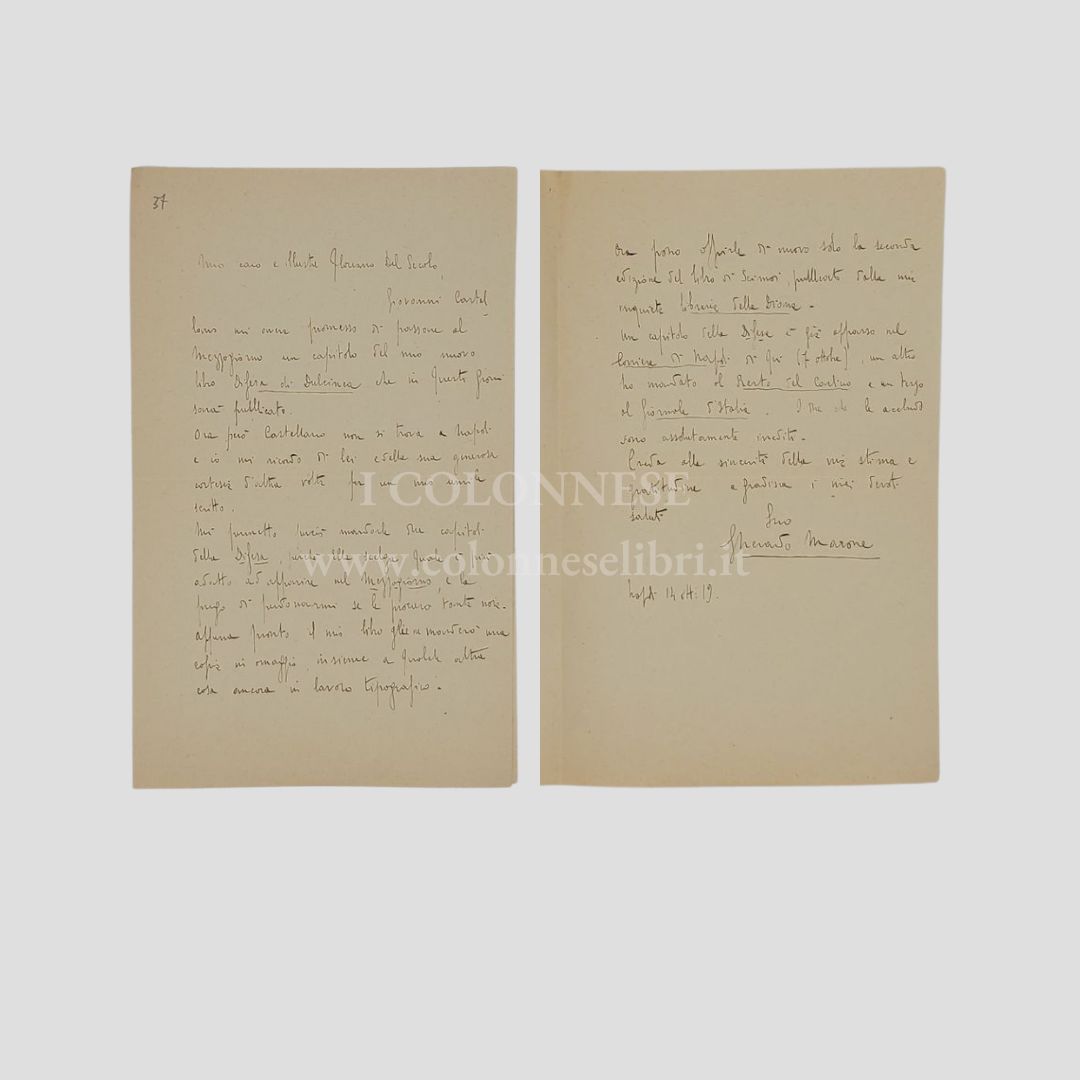 Lettera autografa firmata.