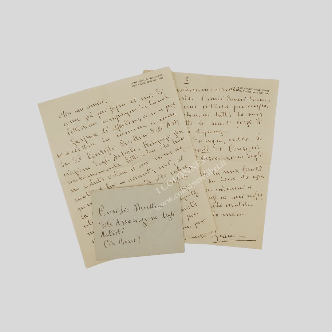 Lettera autografa firmata, datata ’27 luglio 1916', completa di busta. …