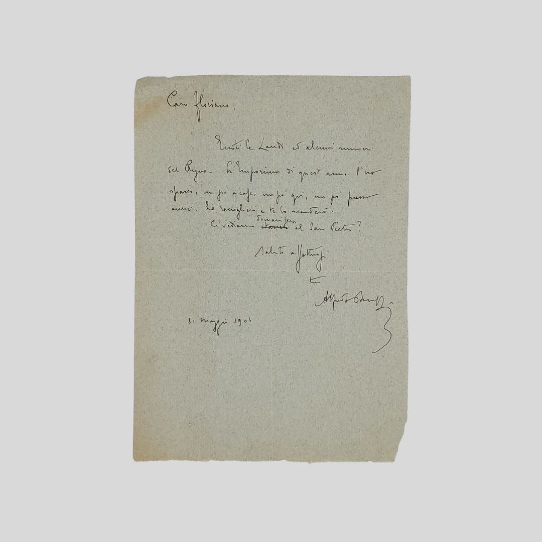 Lettera autografa firmata. Indirizzata all'amico e giornalista Floriano Del Secolo …