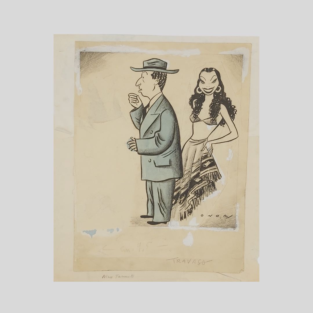 Nino Taranto. Caricatura con firma autografa "Onor".