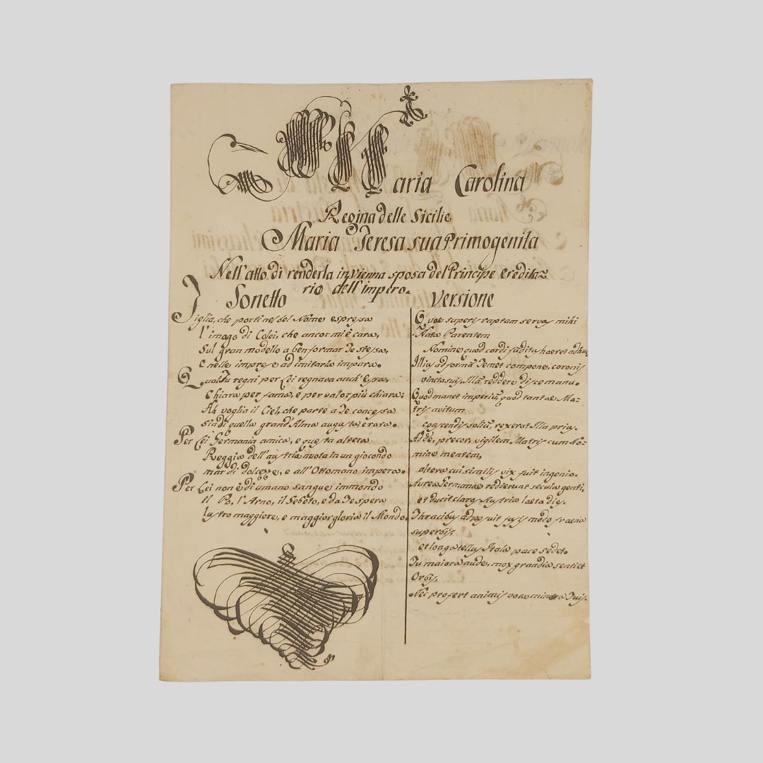 Nozze borboniche. Maria Teresa di Borbone e Francesco d’Asburgo.