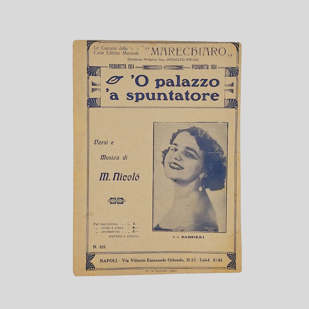 ‘O palazzo ‘a spuntatore. Versi e musica di Mario Nicolò. …