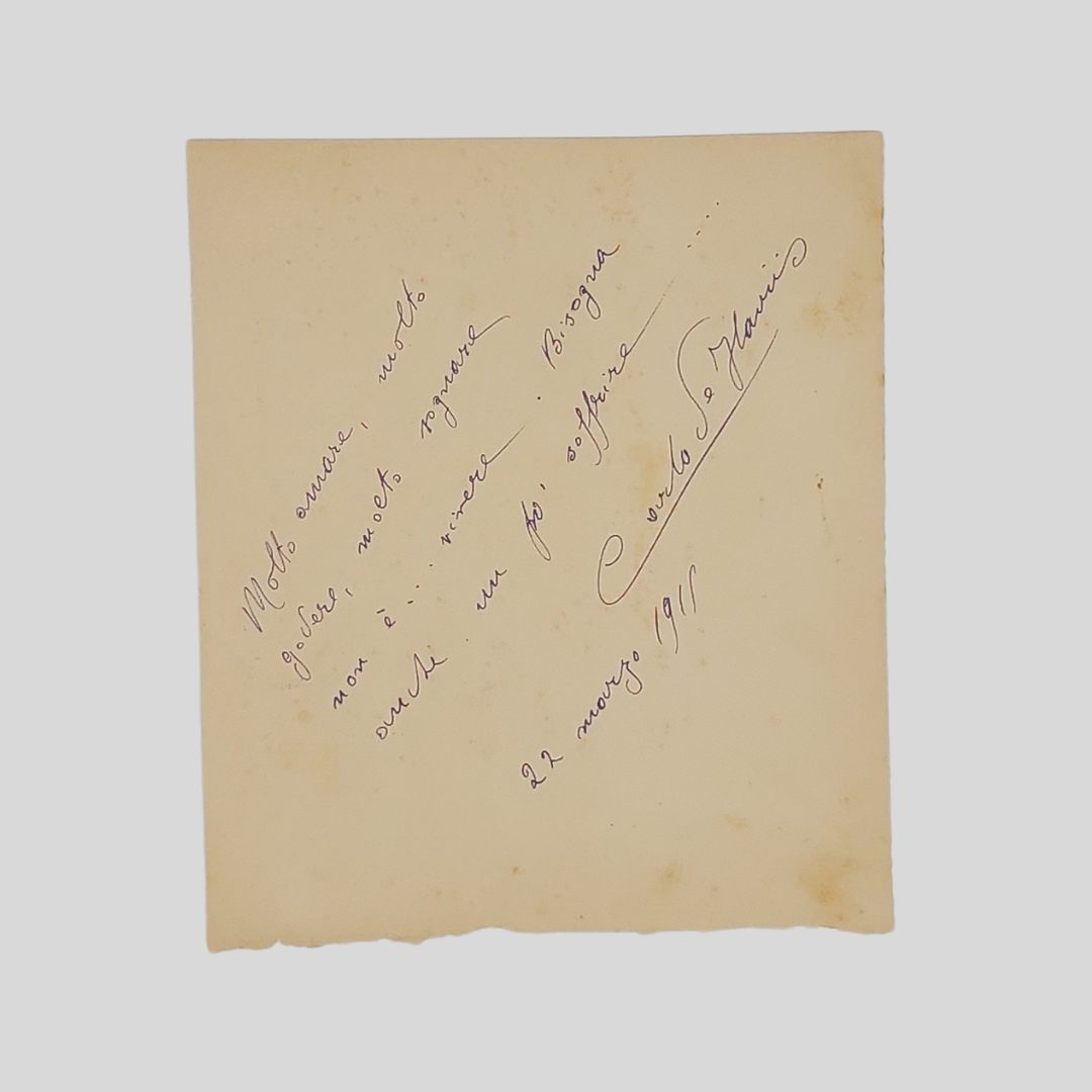 Pensiero autografo firmato e datato “22 marzo 1915”.