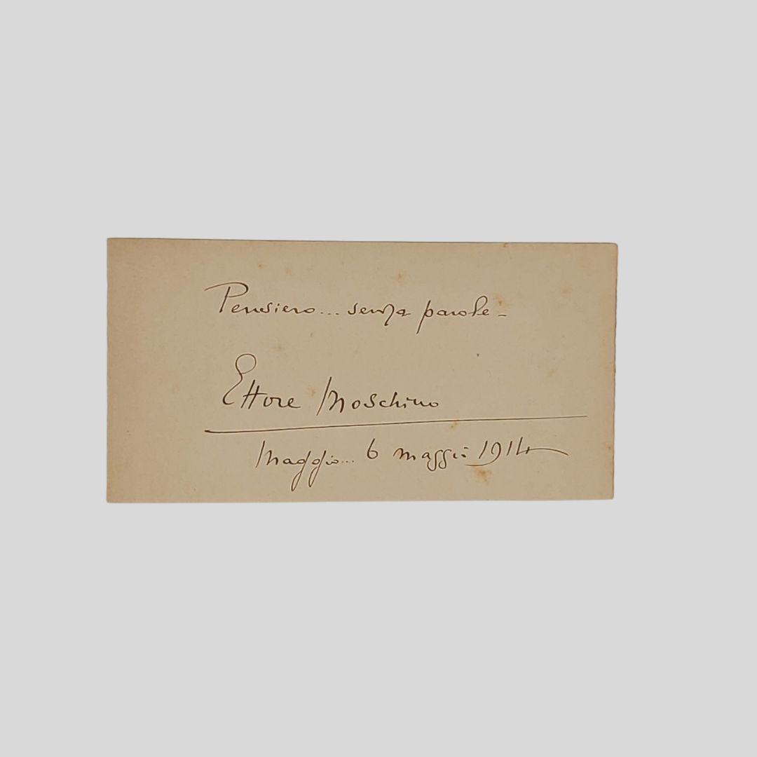 Pensiero autografo firmato su frammento (mm 154×80) di pagina da …