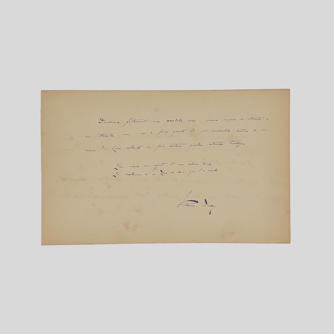 Pensiero autografo firmato su pagina (mm 220×138) di “liber amicorum”, …