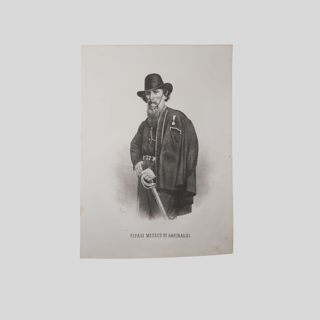 Pietro Ripari medico di Garibaldi, ritratto a mezza figura.