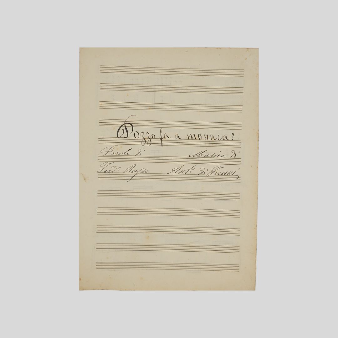 Pozzo fa ‘a monaca? Musica di Antonio Di Janni, Parole …