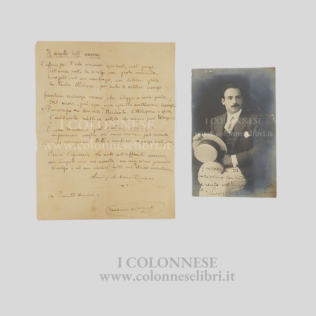 Ritratto fotografico su cartolina postale, con dedica e firma autografa, …