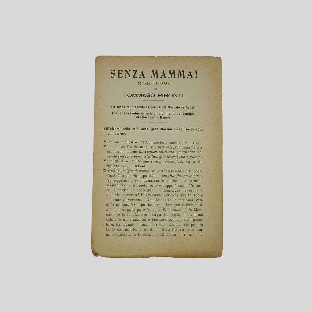 Senza Mamma ! Monologo.