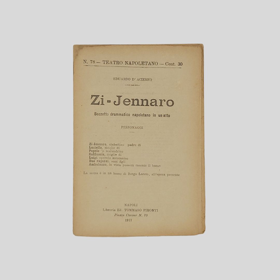 Zi-Jennaro. Bozzetto drammatico napoletano in un atto.