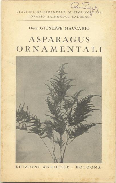 ASPARAGUS ORNAMENTALI. Descrizione della specie. Coltivazione per la produzione delle …