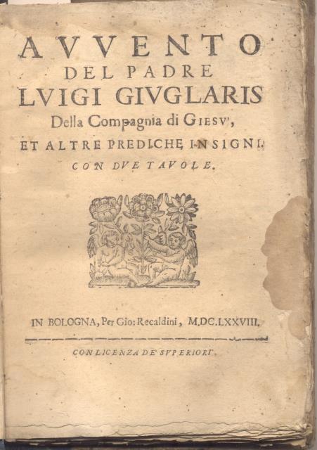 AVVENTO DEL PADRE LUIGI GIUGLARIS DELLA COMPAGNIA DI GIESU'. Ed …