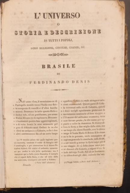 BRASILE. L'Universo Pittoresco. (1838).