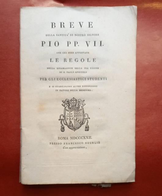 BREVE DELLA SANTITA' DI NOSTRO SIGNORE PIO PP. VII. Con …