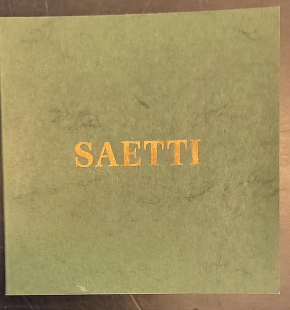 BRUNO SAETTI. Catalogo della Mostra. Lucca, Galleria Il Fillungo, 1972.