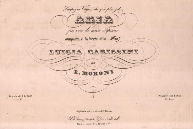 C0MPAGNE VIRGINI CHE QUI PIANGETE. Aria per voce di Mezzo …