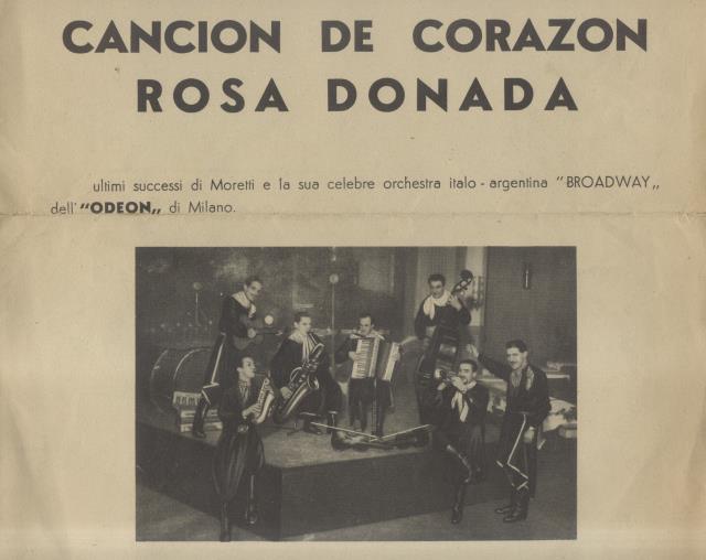 CANCION DE CORAZON. Tango per Canto e Pianoforte. Parole del …
