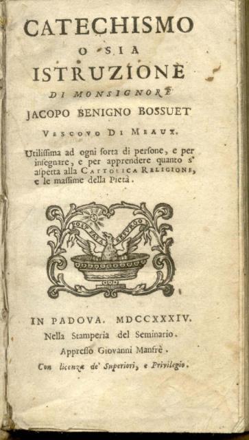 CATECHISMO ossia ISTRUZIONE. Utilissima afd ogni sorta di persone, e …