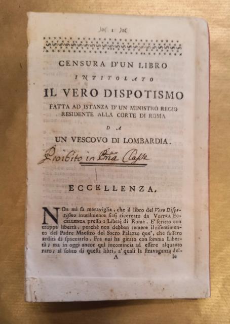 Censura d'un libro intitolato il vero dispotismo fatta ad istanza …