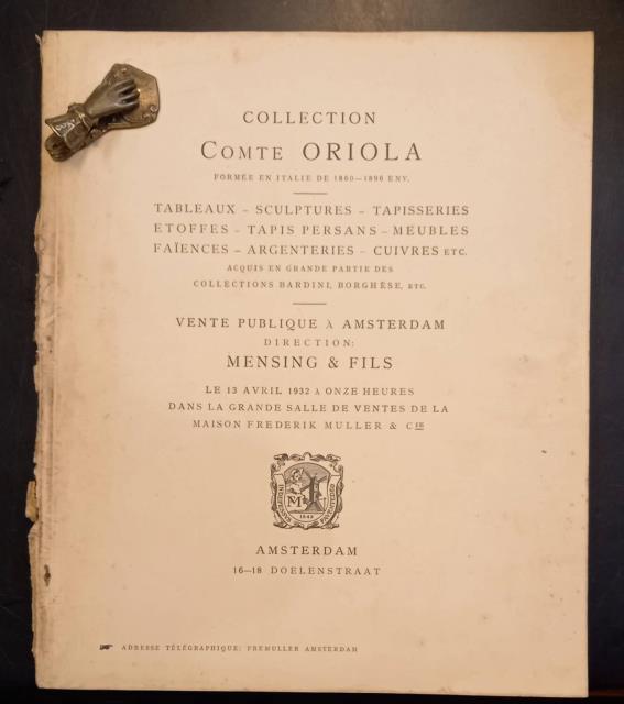 COLLECTION COMTE ORIOLA. Formée en Italie de 1860 - 1896 …
